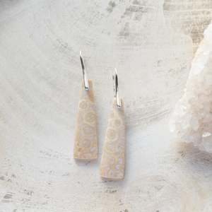 Jewellery: Natural Stone Earrings | Fossil Coral [Design E]