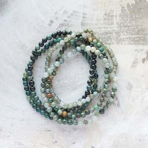 Natural Stone Bracelet Set/5 | Moss