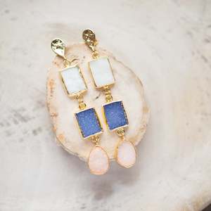 Raw Crystal Stone Earrings | Seaside Druzy