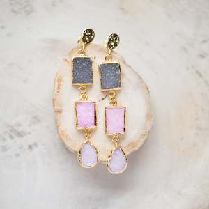 Raw Crystal Stone Earrings | Sherbert Druzy