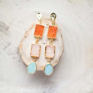Jewellery: Raw Crystal Stone Earrings | Summer Druzy