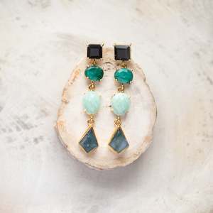 Jewellery: Raw Crystal Stone Earrings | Shades of Green