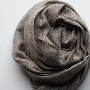 Cashmere Wool Blend Scarf | Grey Brown Fleck