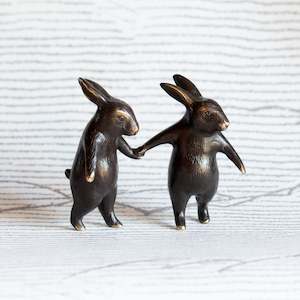 Little Bronze Walking Rabbits