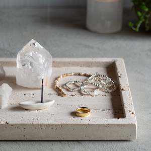 Natural Travertine Stone Tray | Rectangle