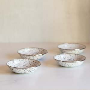 Gifts Under 50: Enamel Tapas Dishes | Set 4 | Black Speckle