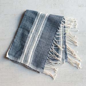Handwoven Hand Towel | Cotton | Navy + Natural