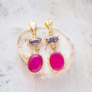Natural Stone Jewellery: Raw Crystal Stone Earrings | Printemps