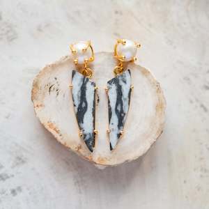 Various Jewellery Accessories: Raw Crystal Stone Earrings | Pearl Zebra