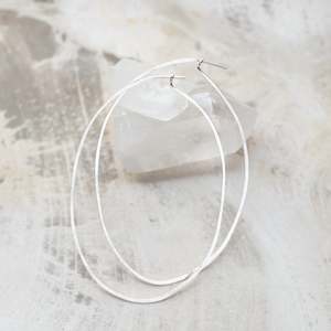 Sterling Silver Gold: Earrings | Hand Beaten Hoops | Silver