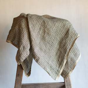 Tea Towels: Tea Towel | Stripe/Check | Seagrass + Black