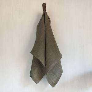 Tea Towels: Tea Towel | Stone Washed Linen |  Sage