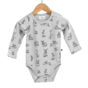 Kids Baby: Burrow & Be | Long Sleeve Onesie | Burrowers Grey