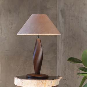 Twist Lamp | Velvet + Wood Table Lamp