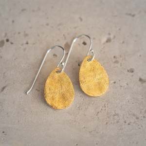 Jewellery: Sterling Silver + Brass Teardrop Earrings | Larme