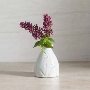 Hedgerow Ceramic Vase Short | White