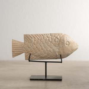 Stone Goods: Carved Stone Fish on a Stand