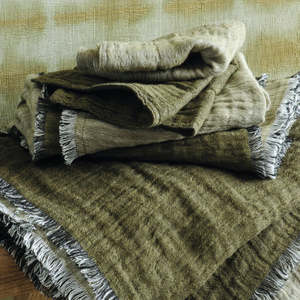 Linen + Cotton Face Washer | Moss