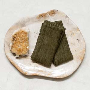 Gifts Under 50: Linen + Cotton Face Washer | Deep Moss