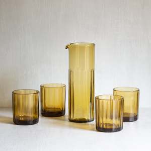 Glassware: Reed Carafe + Tumbler Set | Amber