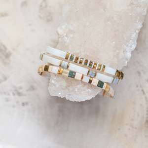 Various Jewellery Accessories: Glass Tila Bead Bracelet | Set/3 | Natsu