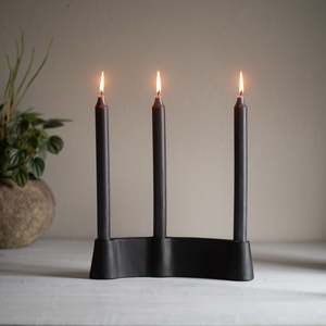 Gifts Under 100: Candle Holder Triple | Channel | Black