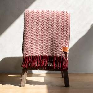 Blankets And Throws: Klippan NZ Wool Blanket | Ilse | Bordeaux Pink