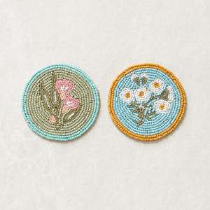 Beaded Coaster | Set of 2 | Flora