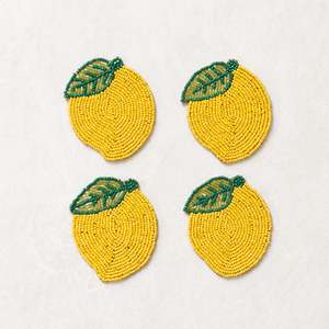 Beaded Coaster | Set of 4 | Lemon