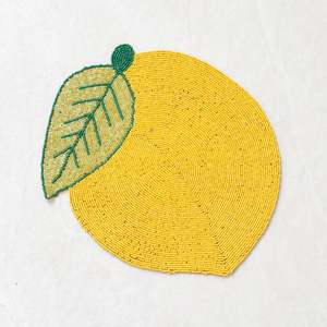 Its Time For A Drink: Beaded Placemat | Lemon