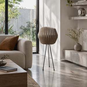 Fold | Linen Table/Floor Lamp | Mittsu | Natural