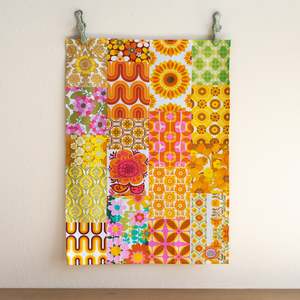 Cotton Tea Towel |  Seventies Orange