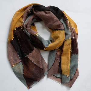 Scarves: Embroidered Wool Scarf | Autumn