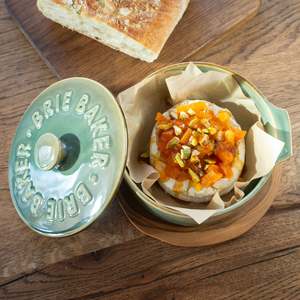 Platters Serveware: Ceramic Brie Baker| Olive Green