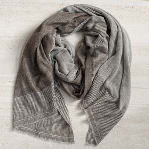 Cashmere Scarf | Brown Grey Check