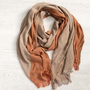 Scarves: Cotton Scarf | Bold + Stripe | Rust