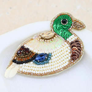 Jewellery: Beaded Brooch | Duck