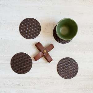 Just Added: Woven Leather Coasters | Set of 4