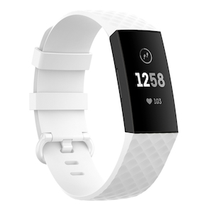 Fitbit Charge 3,4 & Charge SE Silicone Strap in White - FoneBitz