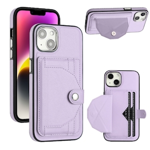 iPhone 14 & 13 Case with Card Slots in Purple - FoneBitz
