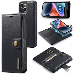 iPhone 14 & 13 Leather Detachable Case in Black - FoneBitz