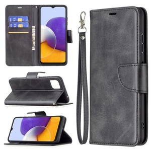 Products: Samsung Galaxy A22 5G Lambskin Texture Wallet Case Black - FoneBitz