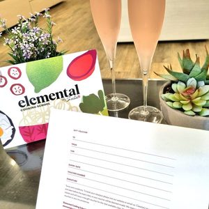 Products: Love at First BITE - Cooking Class for Two plus a drink on arrival for .00 - Elemental Cooking School by Sachie