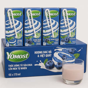 Sữa Chua Uống Hương Việt Quất- YOMOST - Blue Berry Yogurt Drink 170ML x 48