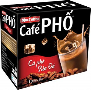 Tea Coffee: Cà Phê Phố Sữa Đá 3 in 1 - MAC COFFEE - Cafe Pho Instant Cafe 3in1 - 24G x 10