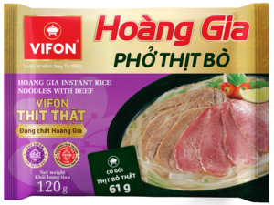 Instant Foods: Hoàng Gia phở bò - 120g(Hoang Gia “Pho” With Beef flavour)