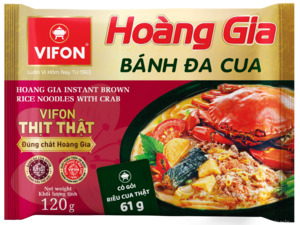 Bánh Đa Cua Hoàng Gia Vifon Gói 120G (Hoang Gia Instant Brown Rice Noodles With Crab)