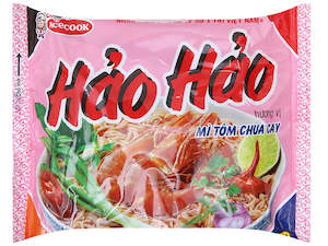 Instant Noodles: Hao Hao Instant Noodles Spicy Sour Shrimp 75g - Mì Hảo Hảo Tôm Chua Cay