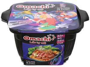 Instant Noodles: Lẩu tự sôi OMACHI bắp bò riêu cua hộp 276g -Omachi self-boiling hot pot with beef and crab