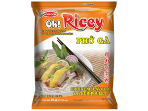 Instant Vermicelli: OH!RICEY Instant Rice Noodles -  CHICKEN - (ACECOOK Phở Gà)